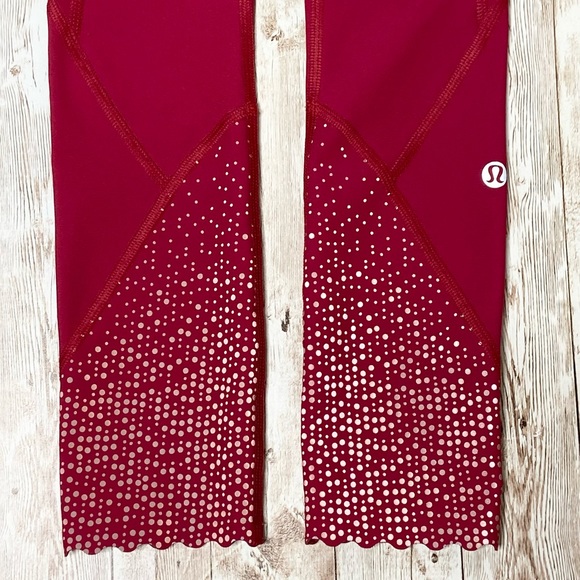 Lululemon Reflective Leggings Cranberry Red - Picture 7 of 9